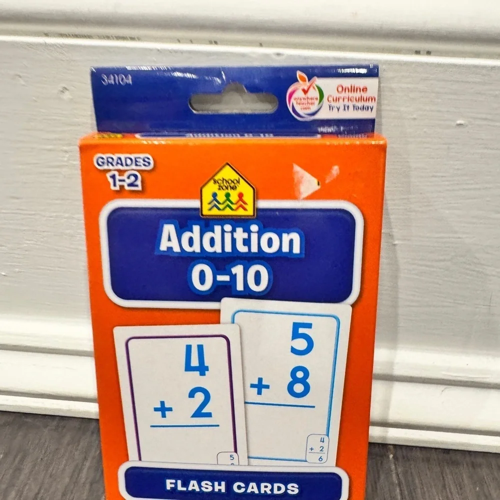 NWT School Zone Addition 0-10 Learning Flash Cards Kids Kindergarten